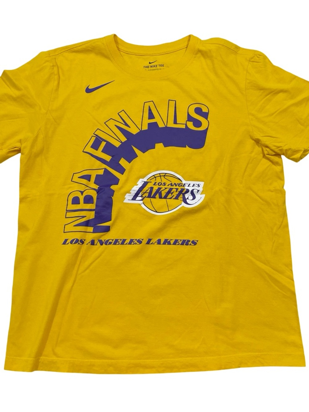 Nike Los Angeles Lakers 2020 NBA Finals Bound Size L Gold Tee (Retail $35)